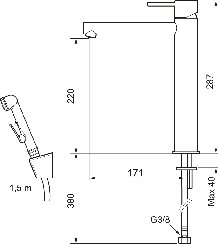 MORA INXX II sharp, high pesuallasbidéhana 273025.62CA Harjattu messinki PVD