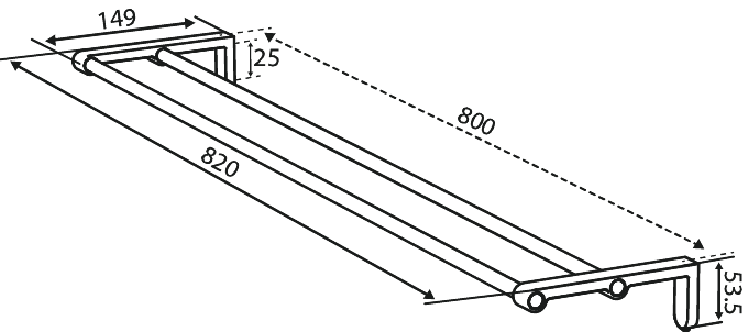 Damixa Zen kaksoispyyhetanko 800 mm