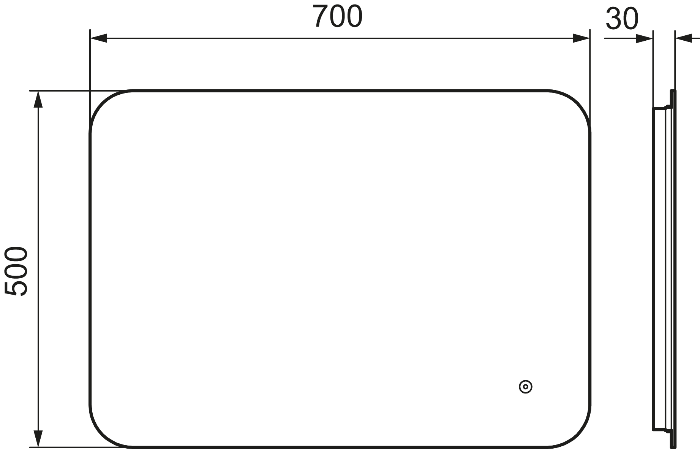 Mora 953004 Cava I peili 700x500 mm