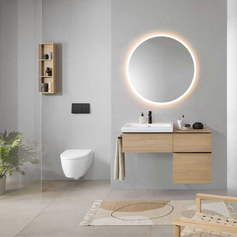 Geberit Option Round -tasopeili valolla 90 cm