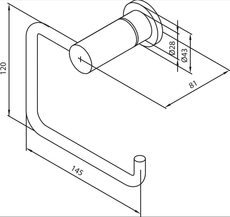 Damixa Silhouet WC-paperiteline 4830755, grafiitinharmaa, pvd