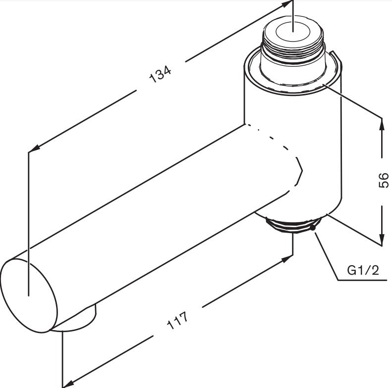 Damixa 484847700 kääntyvä juoksuputki kirkas messinki, pvd