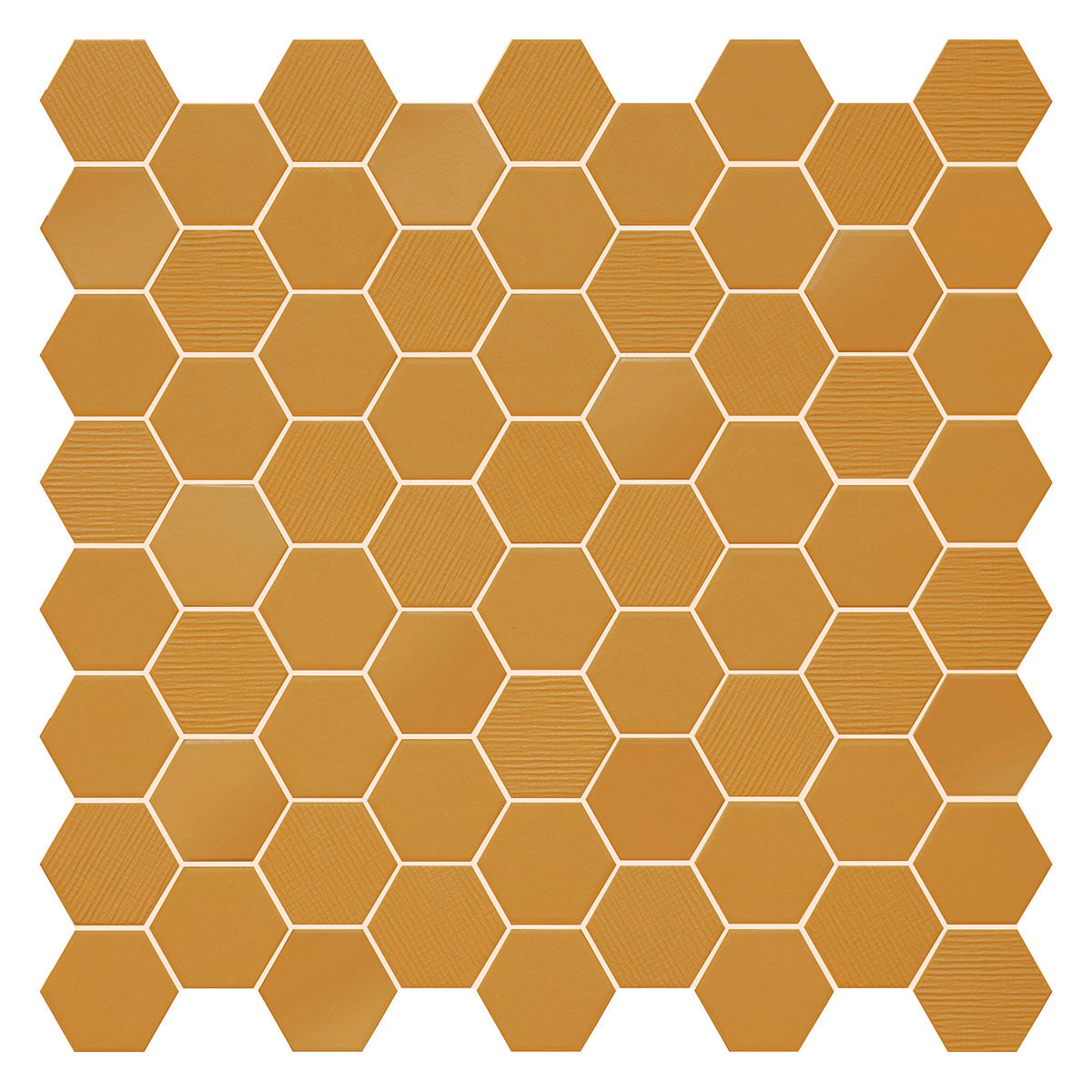 Hexa Yellow Corn MIX 6-kulmainen mosaiikkilaatta matta