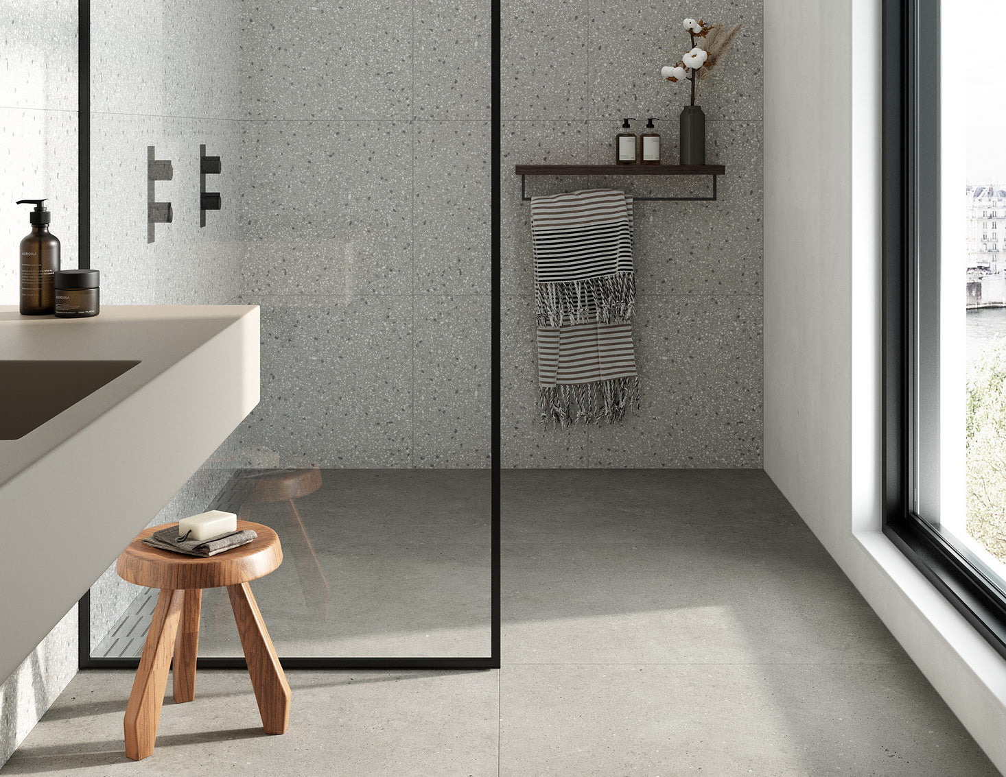 Lagom Terrazzo 60x60cm lattia- ja seinälaatta
