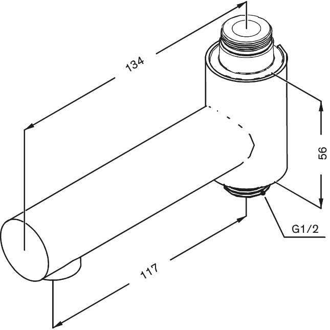 Damixa 4848461 kääntyvä juoksuputki matta musta