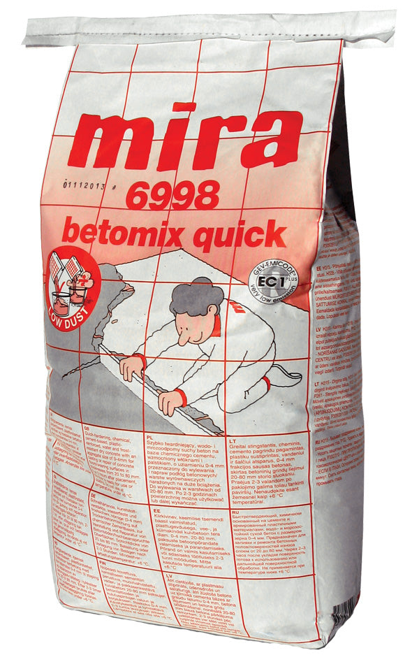 Mira 6998 betomix quick nopea lattiavalumassa lavallinen 40 x25kg