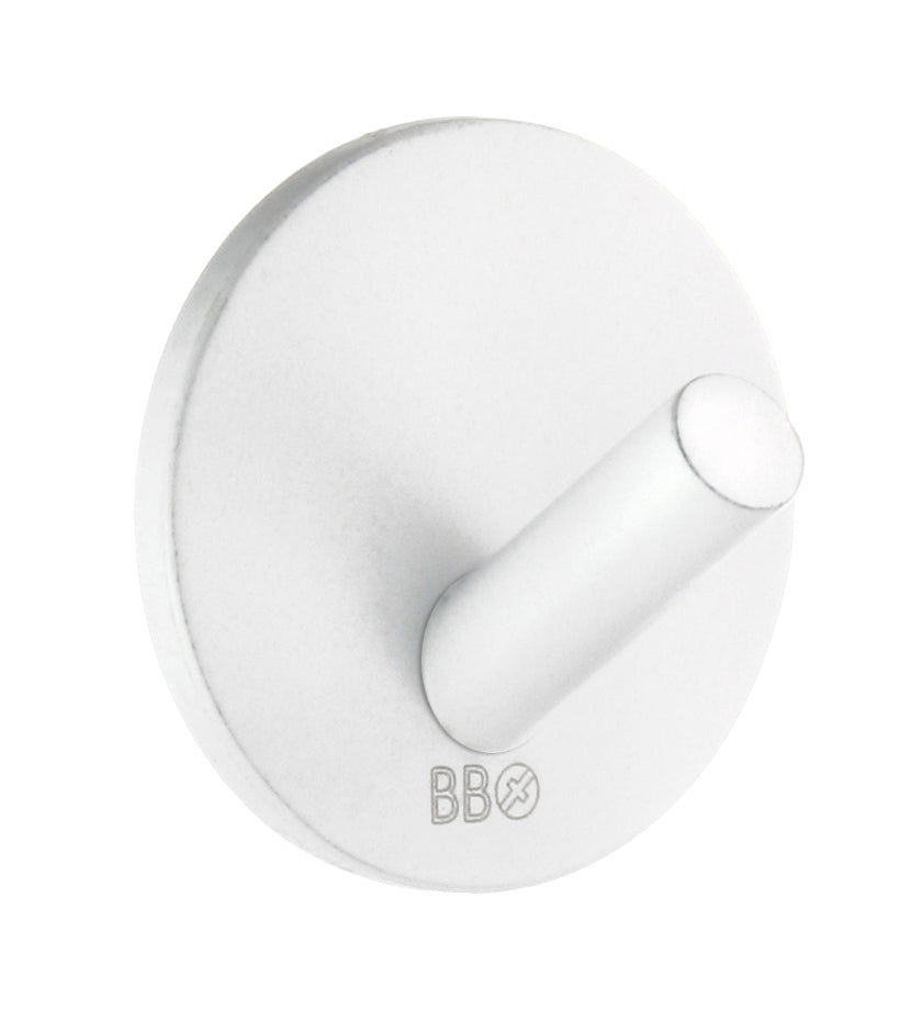 Beslagsboden BX1080 Design koukku mini, valkoinen, tarrakiinnitys