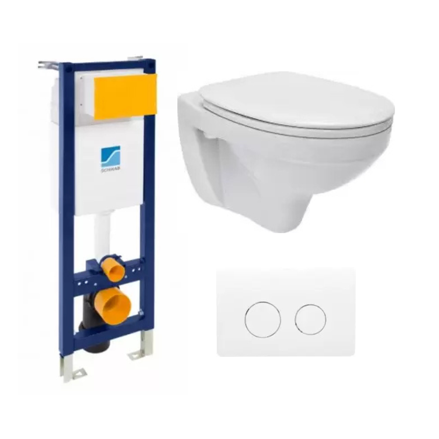 LIV wc- paketti, Schwab Duplo Mini + Basic istuin ja huuhtelupainike