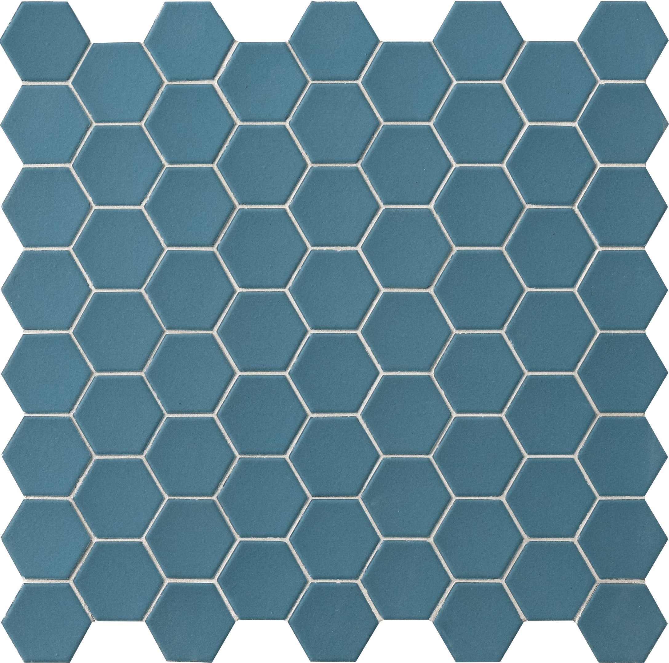 HEXA Cadet Blue matta 6-kulmainen mosaiikkilaatta